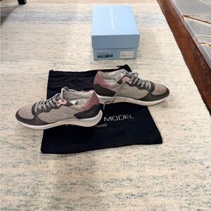 Philippe Model Women's Sneakers in Gray and Pink